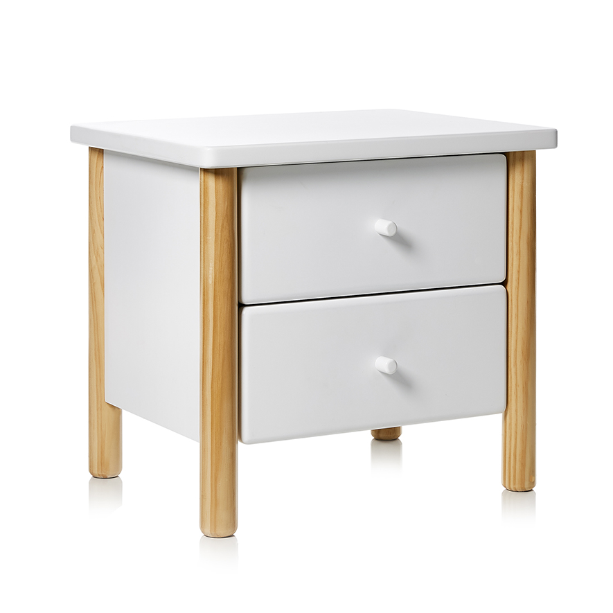 Cam Bedside Table White Natural Adairs