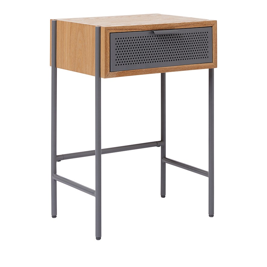 Henley Furniture Collection Charcoal Bedside Table Adairs