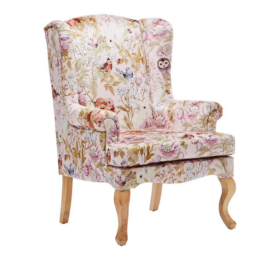 Adairs Kids Fleur Harris Woodlands Pink Armchair Adairs