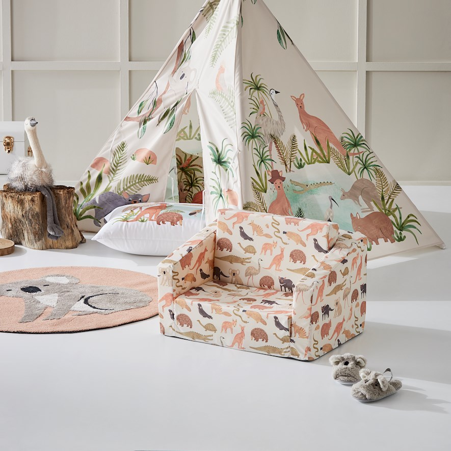 Adairs Kids Australiana Animals Flip Out Sofa Adairs