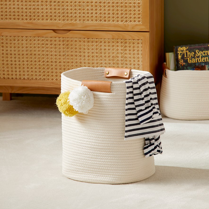 Adairs Baby Cooper Natural &amp; Tan Rope Baskets Adairs