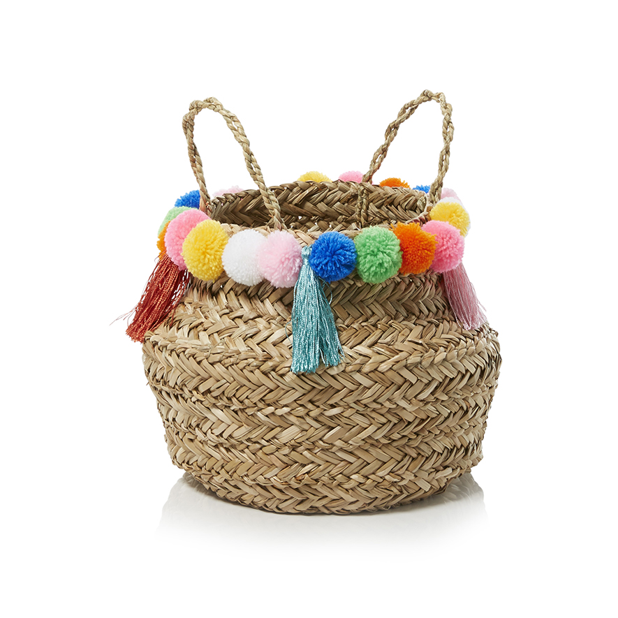 Adairs Kids Summer Fun Storage Basket Pom Pom Adairs