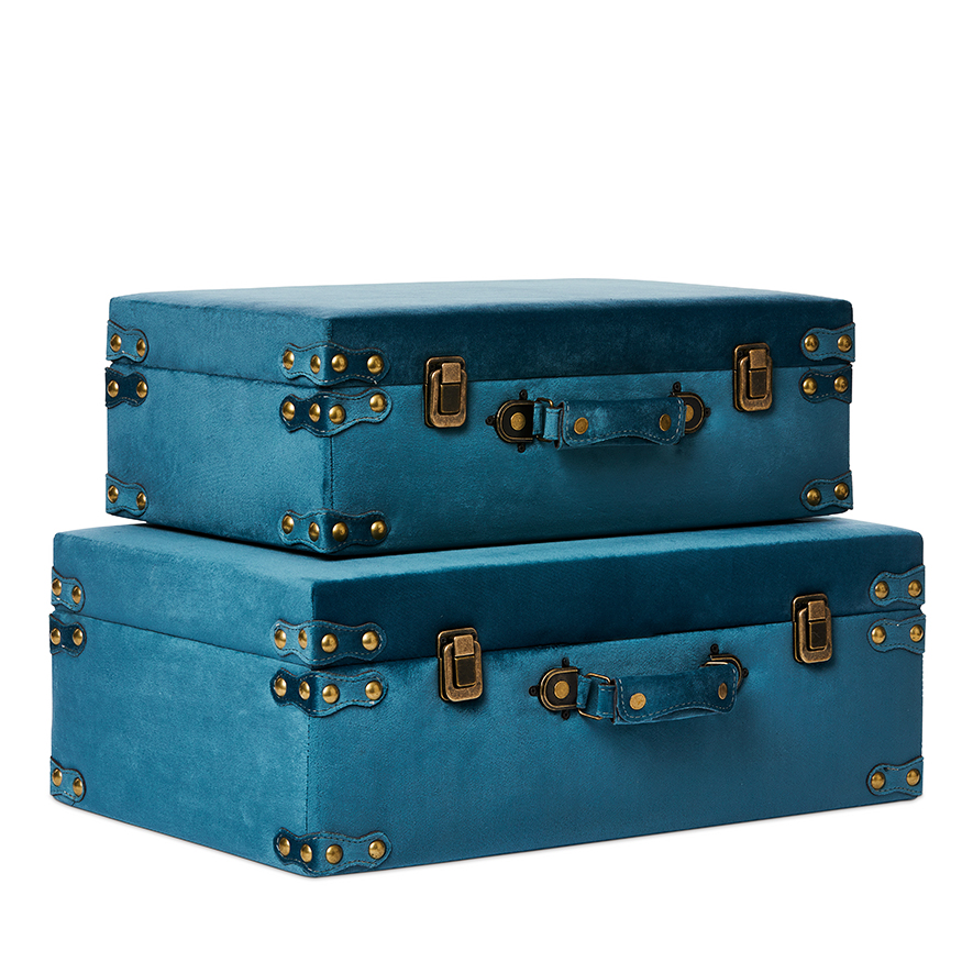 Keepsake Blue Velvet Suitcase Set of 2 Adairs