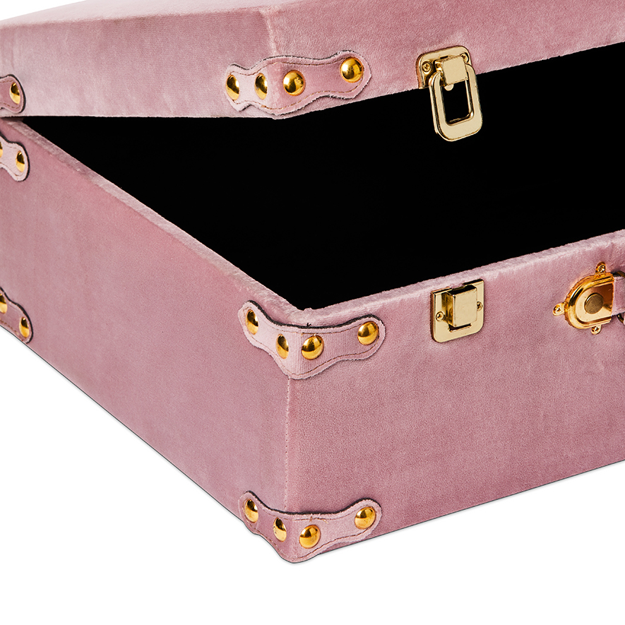 Keepsake Pink Velvet Suitcase Set of 2 Adairs