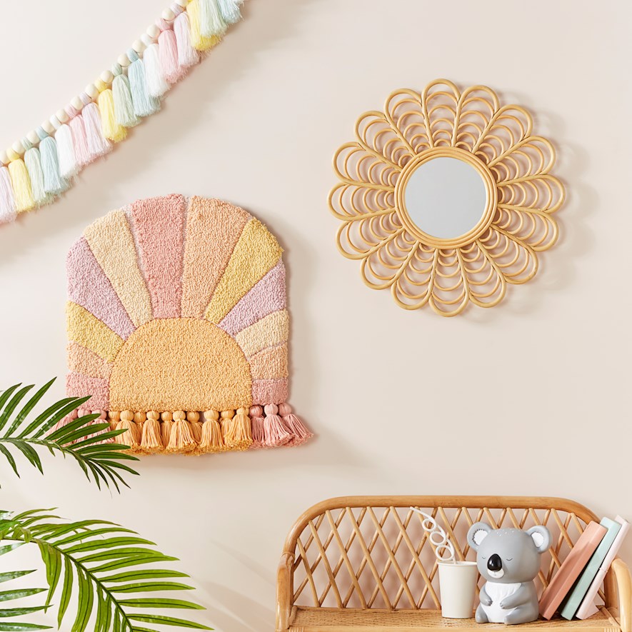 Designer Rainbow Tassel & Timber Garland Adairs