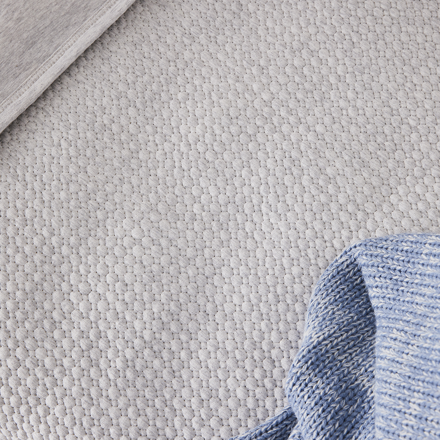 Sunday Quilted Jersey Bedlinen Cot Pale Grey Quilt Cover Set Bedroom