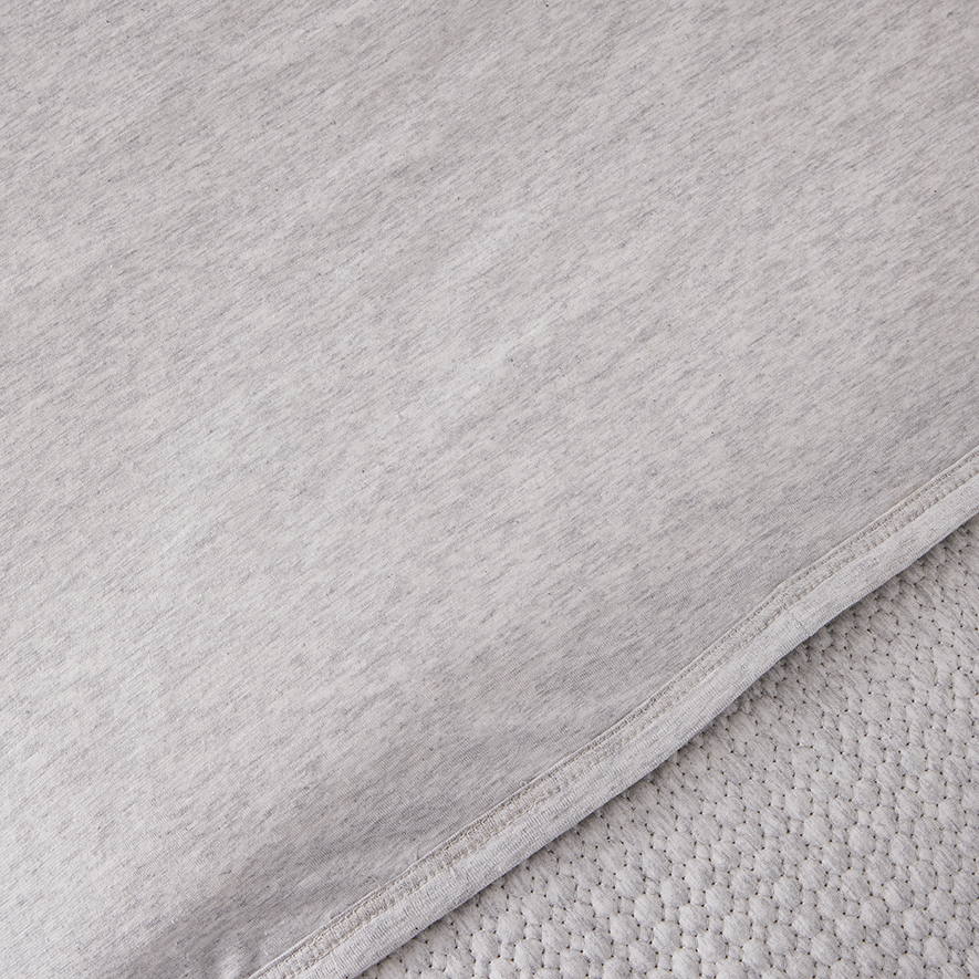 Sunday Quilted Jersey Bedlinen Cot Pale Grey Quilt Cover Set Bedroom