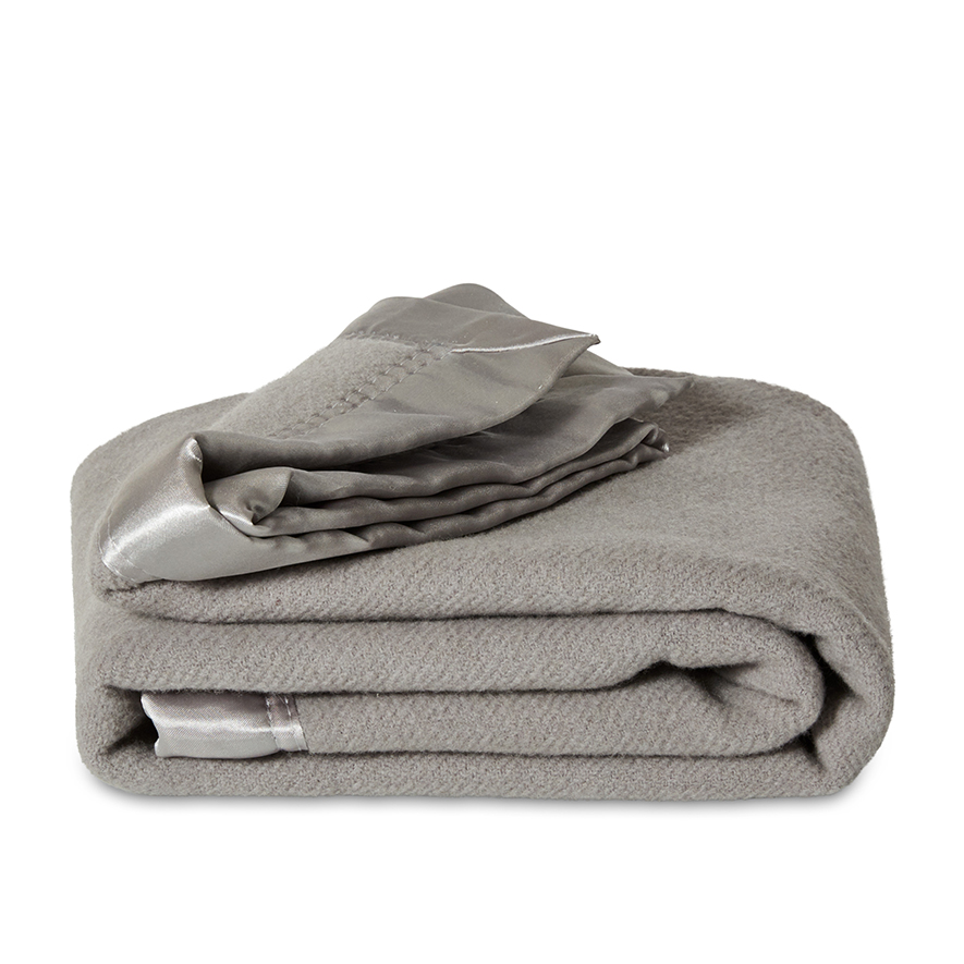 Bamboo Wool Blanket in Pale Grey Adairs
