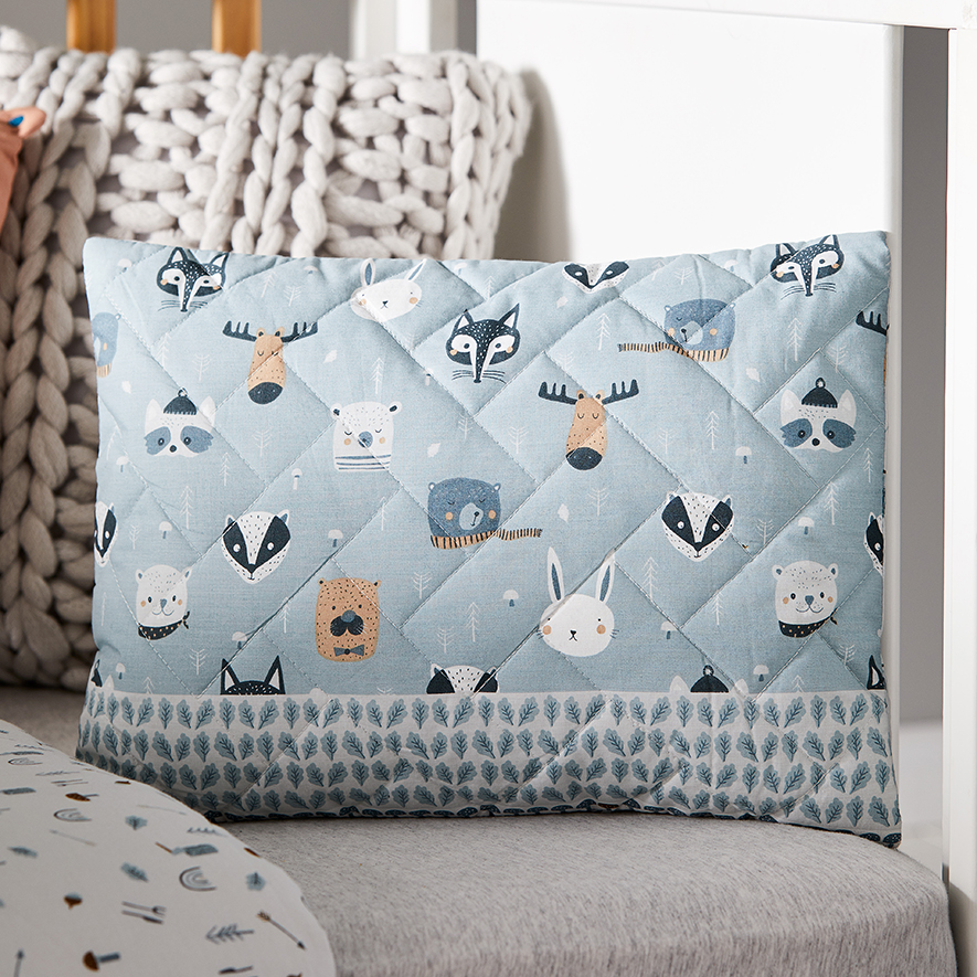 Adairs Kids Woodland Animal Quilted White Cot Quilt Cover Set Adairs