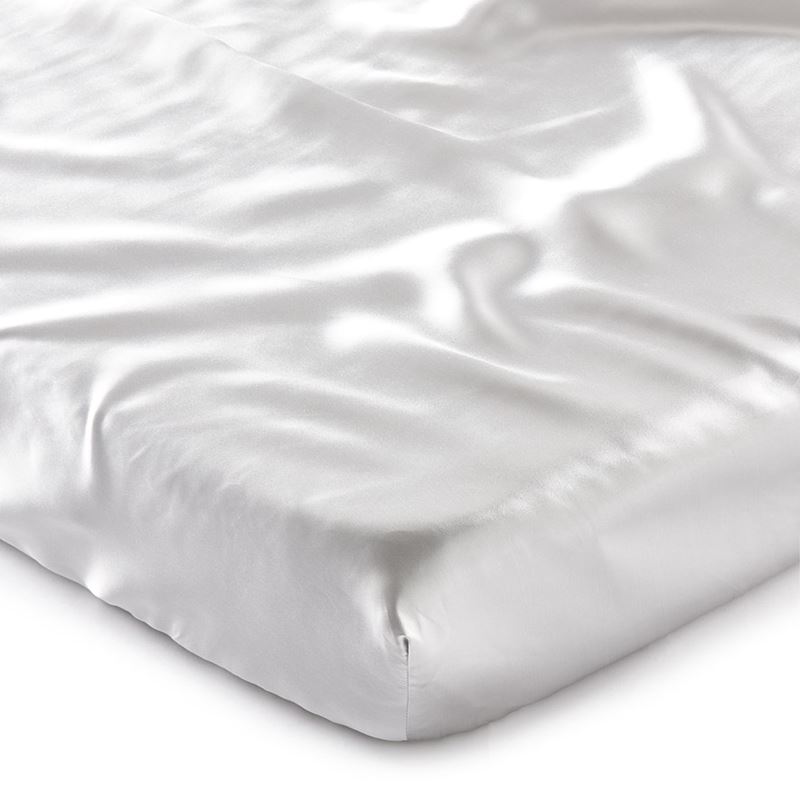 Pure Silk Baby Sheets Cot Soft Silver Fitted Sheet