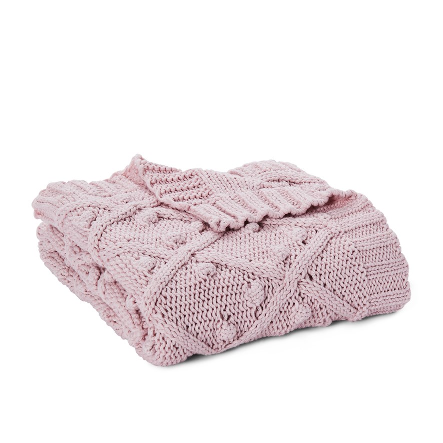 Remi Dusty Pink Organic Cotton Baby Blanket | Adairs