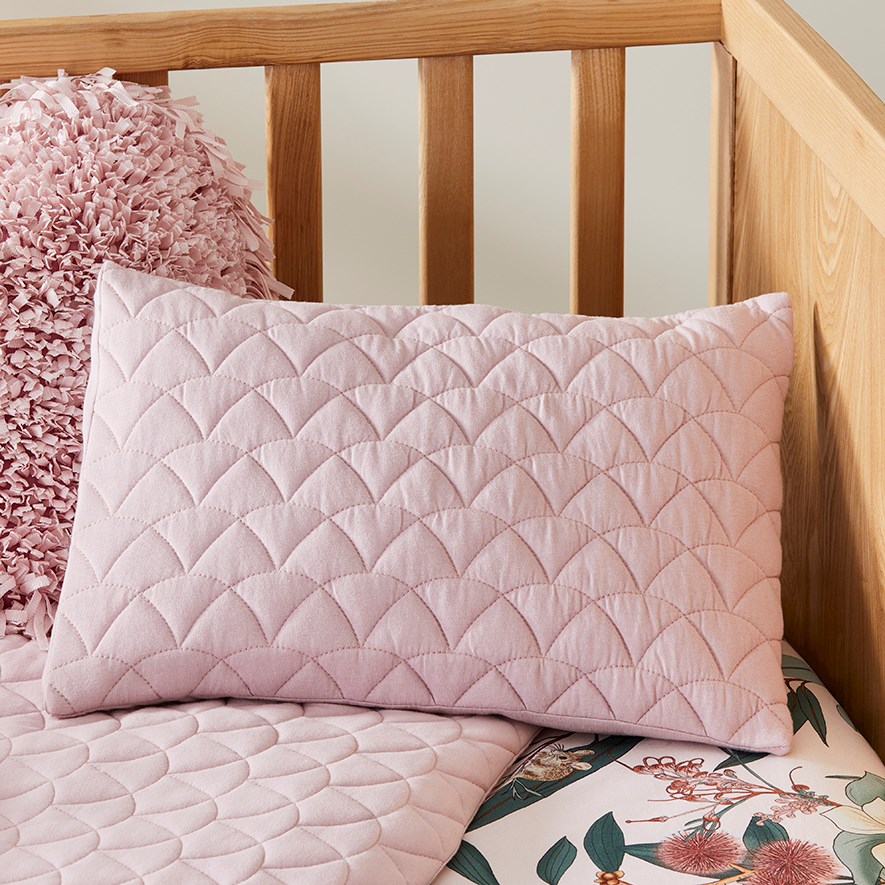 Frankie Jersey Quilted Cot Blush Pink Quilt Cover Set Adairs