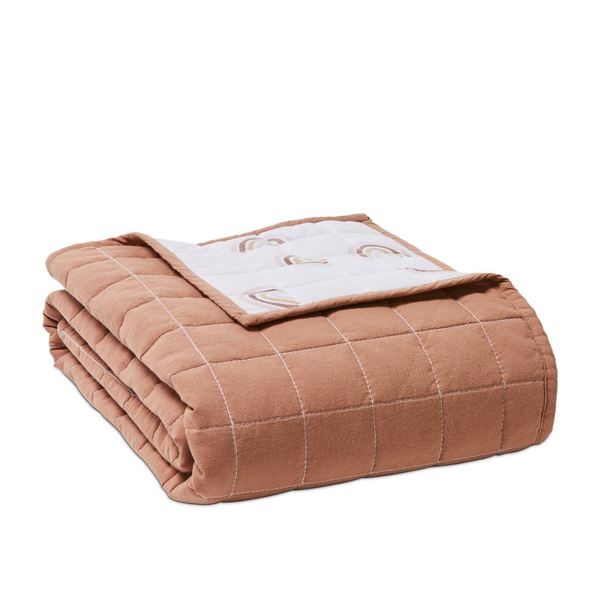 Stonewashed Cotton Earth Rainbow Coverlet Adairs
