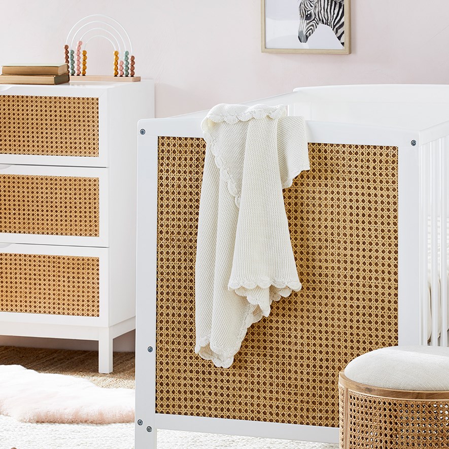 Lennox Ivory Organic Cotton Baby Blanket Adairs