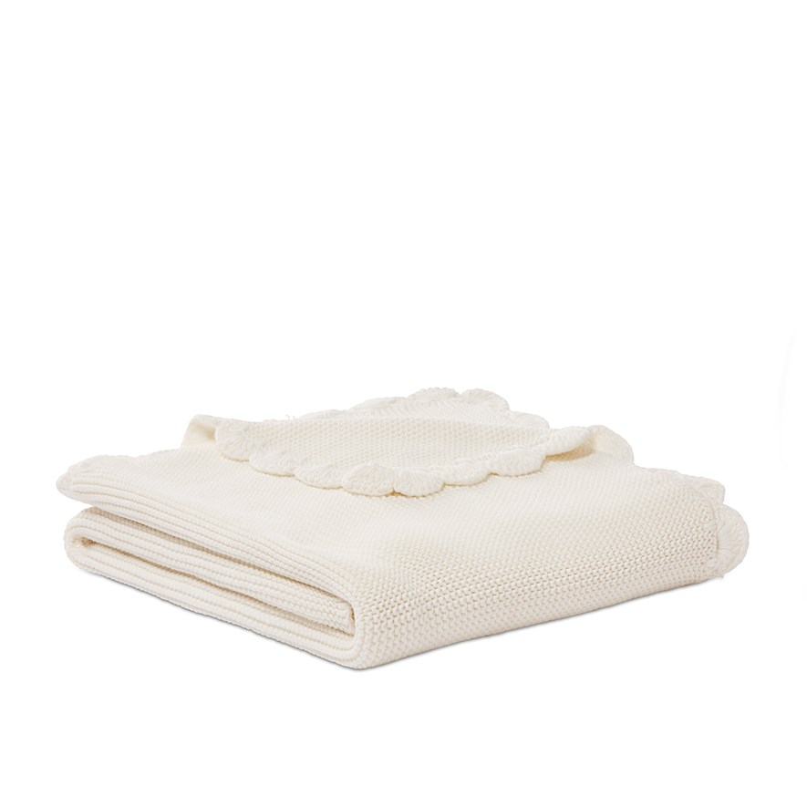 Lennox Ivory Organic Cotton Baby Blanket Adairs