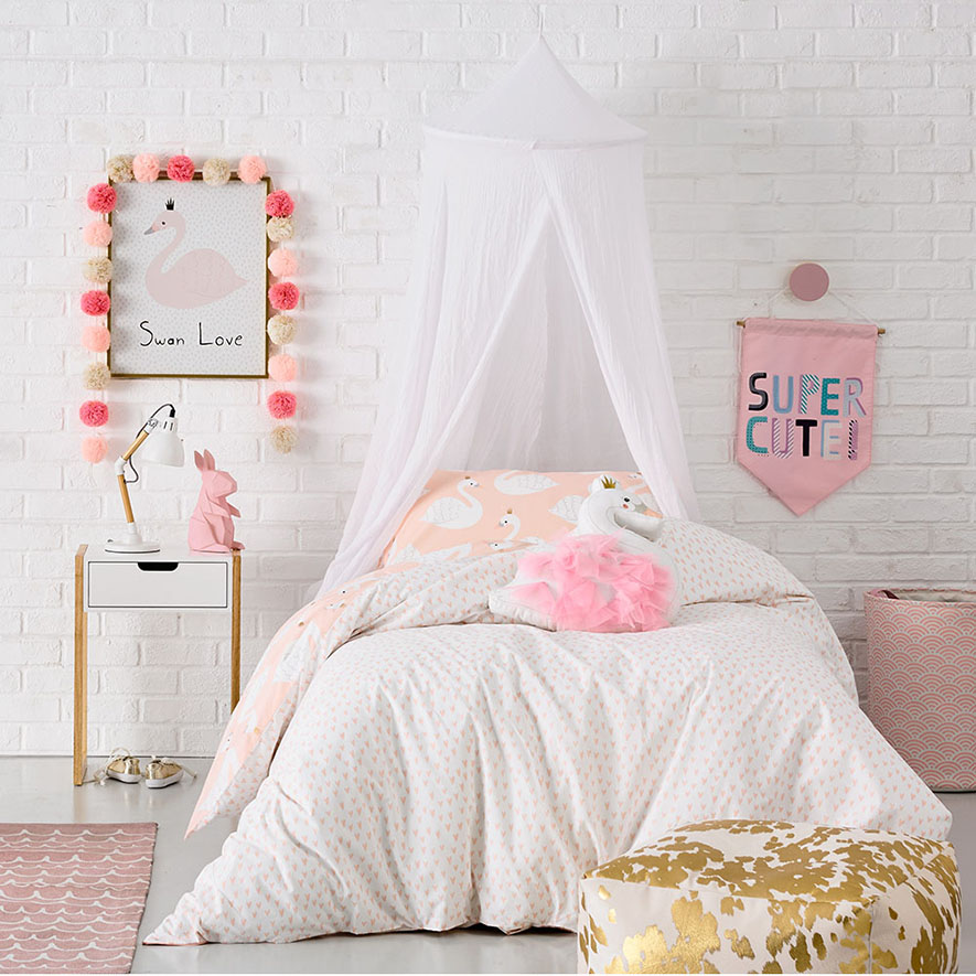 Swan Princess Cot Quilt Cover Set Adairs