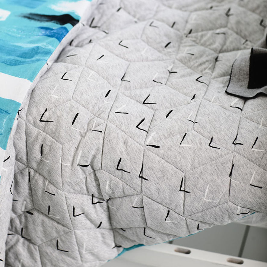 Archie Jersey Quilted Cot Quilt Cover Set Adairs