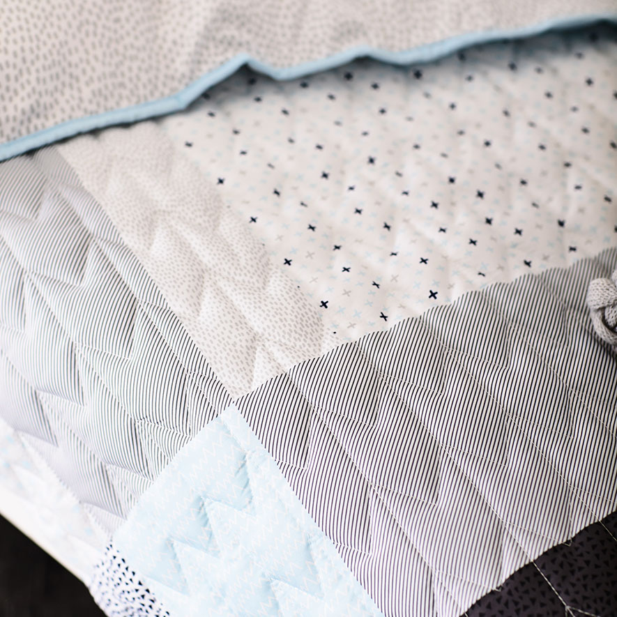 Adairs Kids Aspen Quilted Pale Blue Cot Quilt Cover Set Adairs