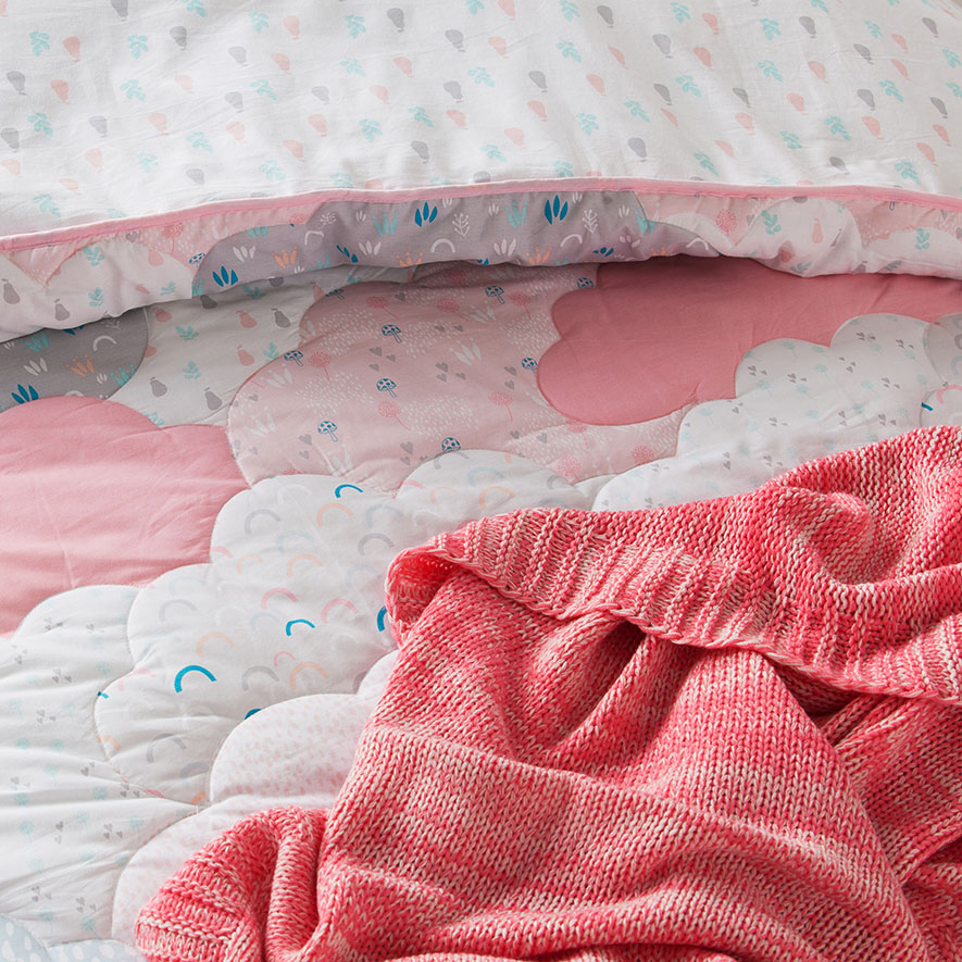 Cloud Winter Harvest Quilted Cot Quilt Cover Set Multi Adairs