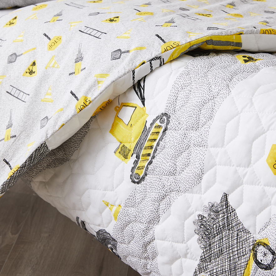 Roadworks Quilted Cot Quilt Cover Set Adairs