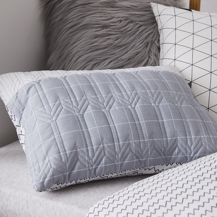 Kejo Quilted Cot Quilt Cover Set Grey Adairs