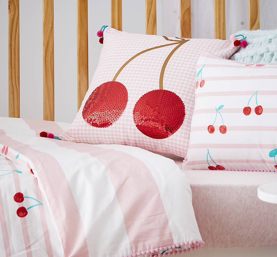 Cherry Baby Cot Pink Quilt Cover Set Adairs