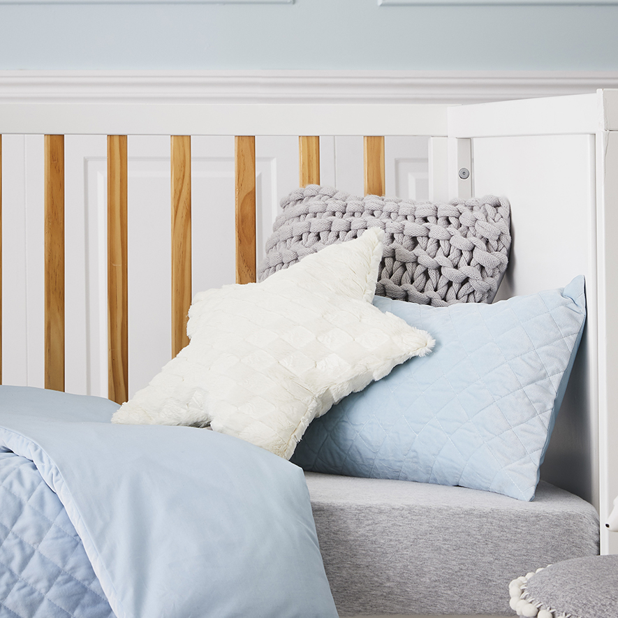 Lucy Velvet Cot Quilt Cover Set Blue Adairs