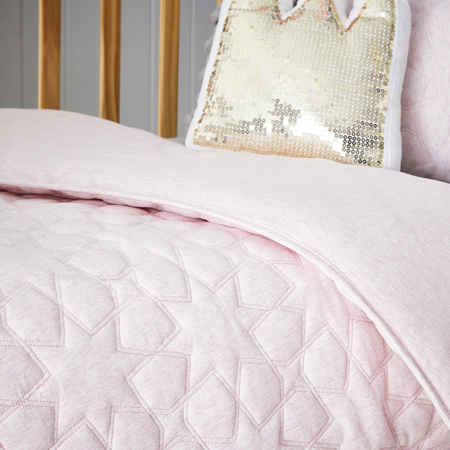 Princess Cot Quilted Jersey Quilt Cover Set Pink Adairs