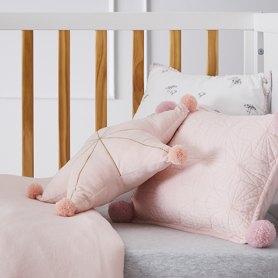 Isabella Cot Quilted Quilt Cover Set Rose Adairs