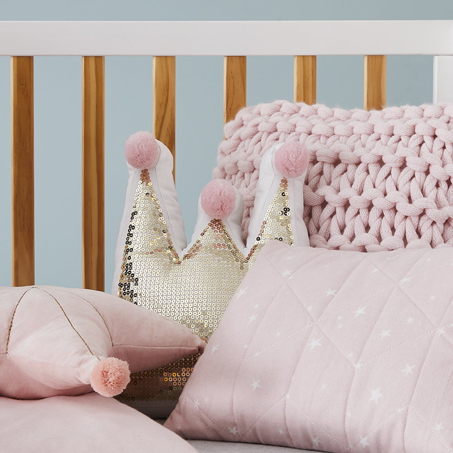 Sadie Star Cot Quilted Flannelette Quilt Cover Set Pink Adairs