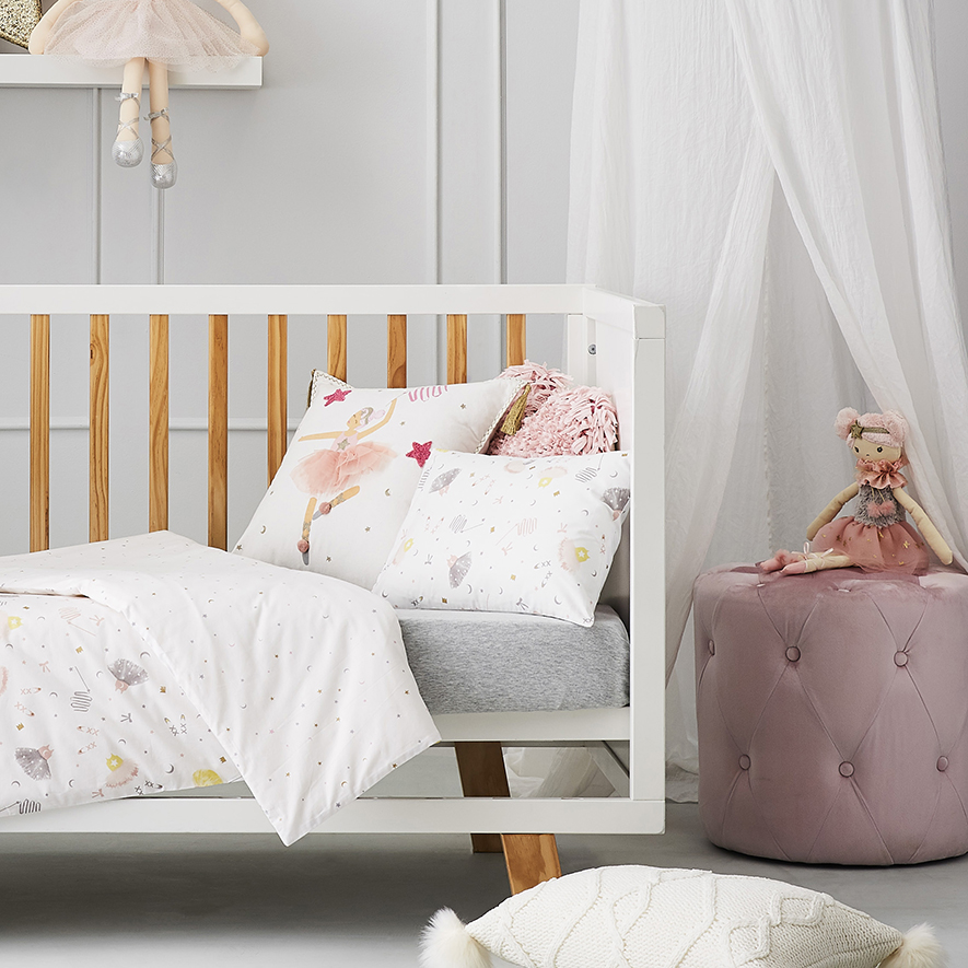 Tutu Star Cot Quilt Cover Set Pink Adairs