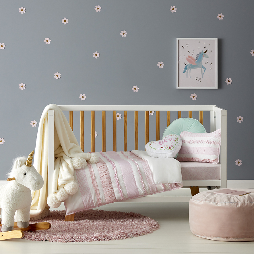 Serendipity Cot Quilt Cover Set in White Adairs