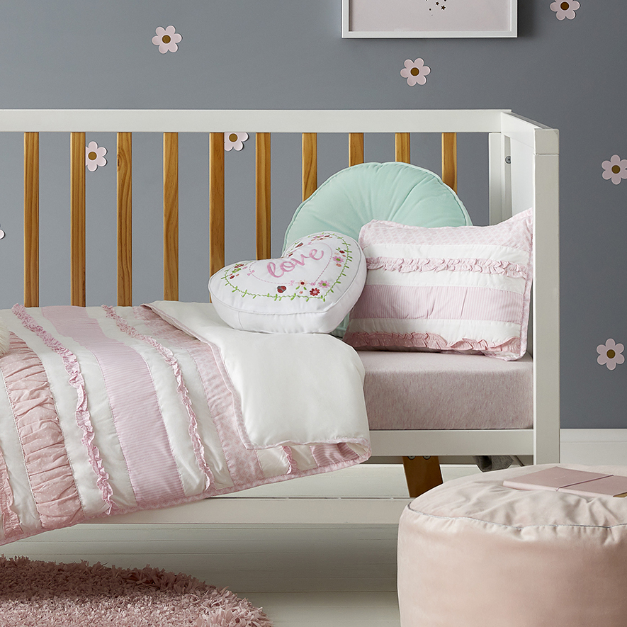 Serendipity Cot Quilt Cover Set in White Adairs