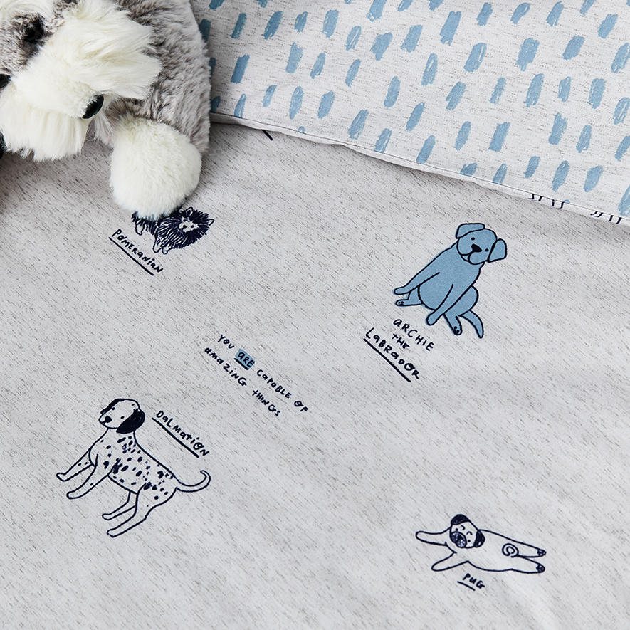 Archie Boy Cot Grey Quilt Cover Set Adairs