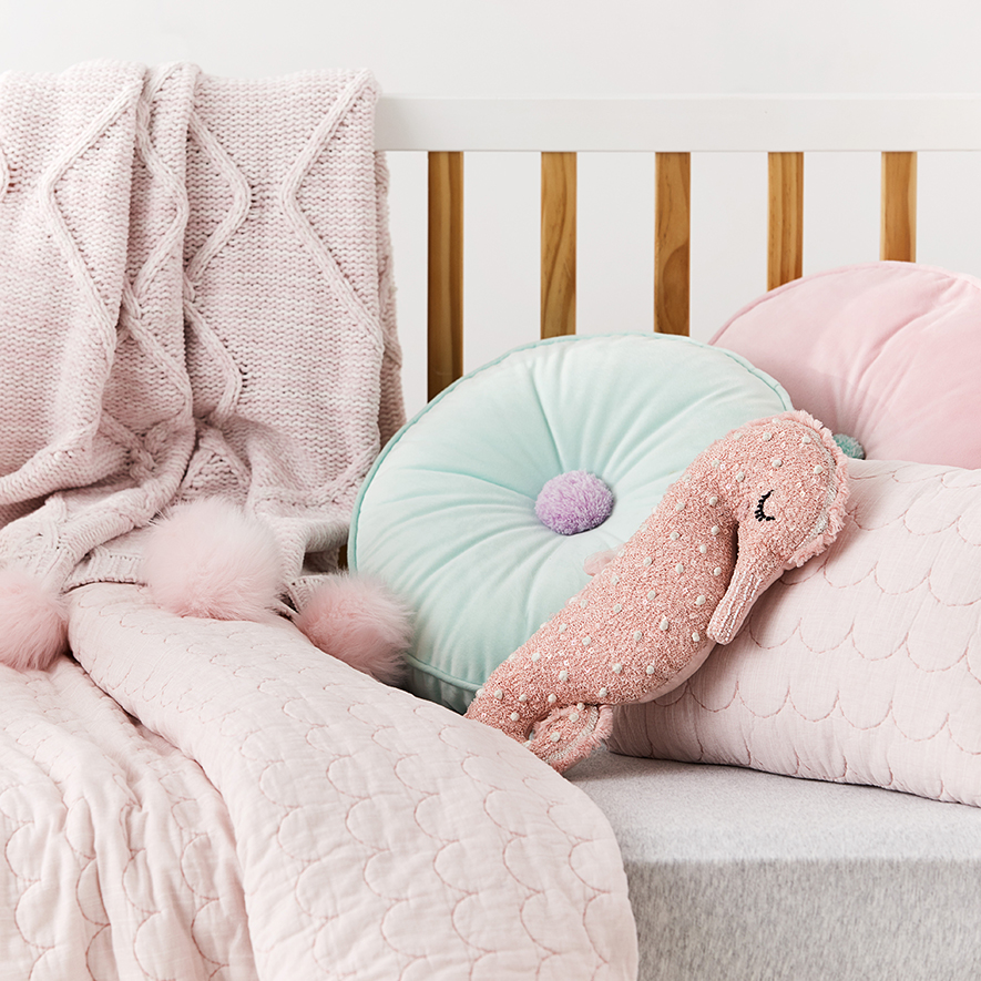 Elodie Quilted Cot Pink Quilt Cover Set Adairs