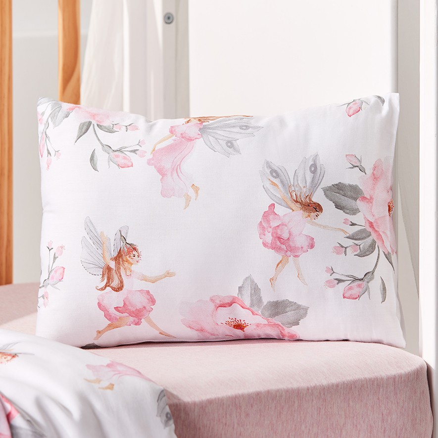 Fairy Rose Cot Quilt Cover Set White Adairs