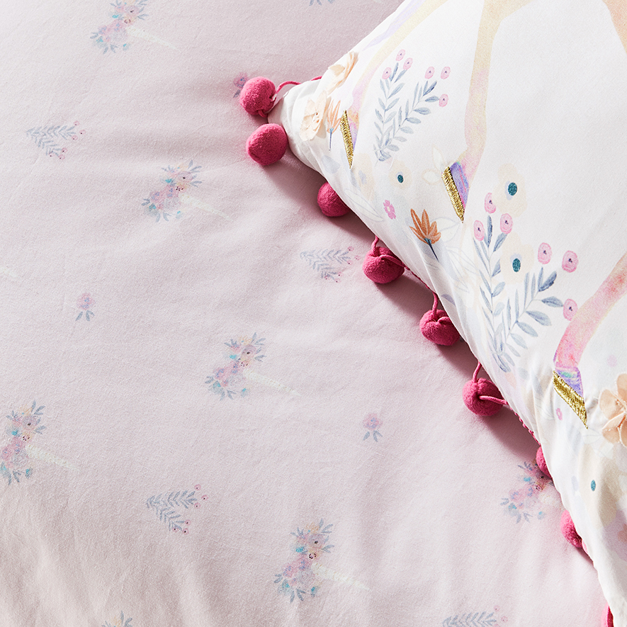 Unicorn Fields White Cot Quilt Cover Set Adairs