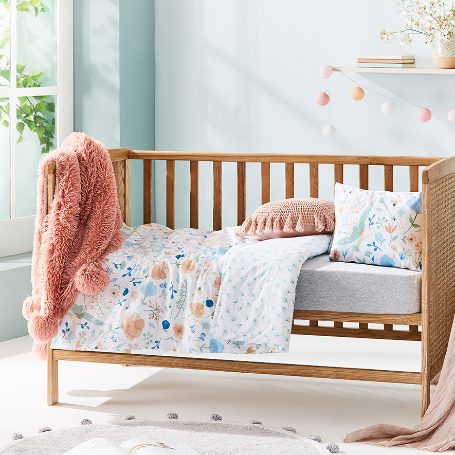 Fairy Garden White Cot Quilt Cover Set Adairs