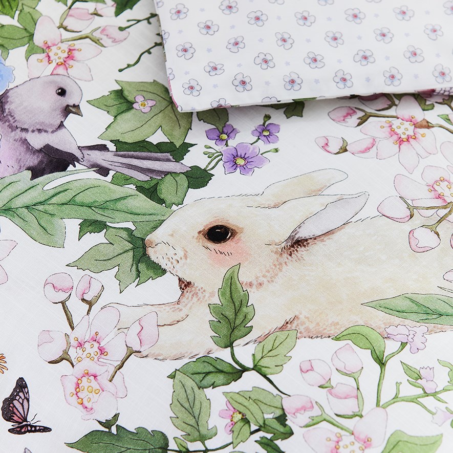 Fleur Harris Springtime Woodlands White Cot Quilt Cover Set Adairs