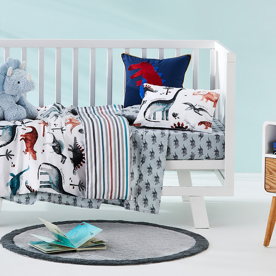 Dinosaur Park Cot Quilt Cover Set Adairs