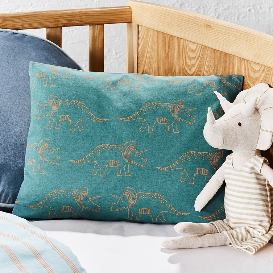 Triceratops Stonewashed Cot Quilt Cover Set Adairs