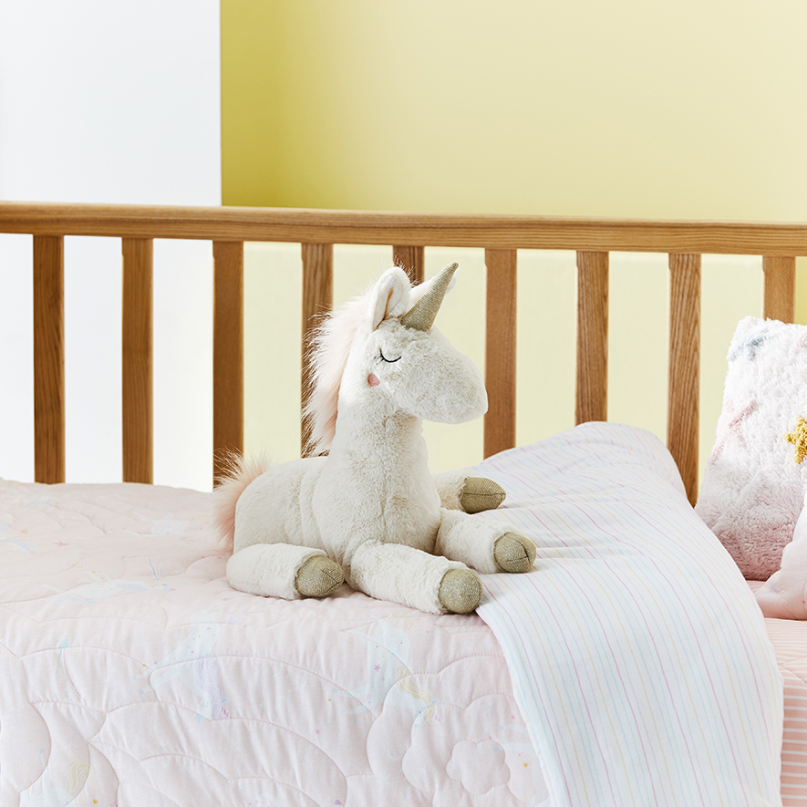 Milly's Unicorn Quilted Pink Cot Quilt Cover Set Adairs