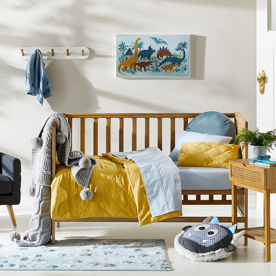 Stonewashed Quilted Meadow Cot Quilt Cover Set Adairs