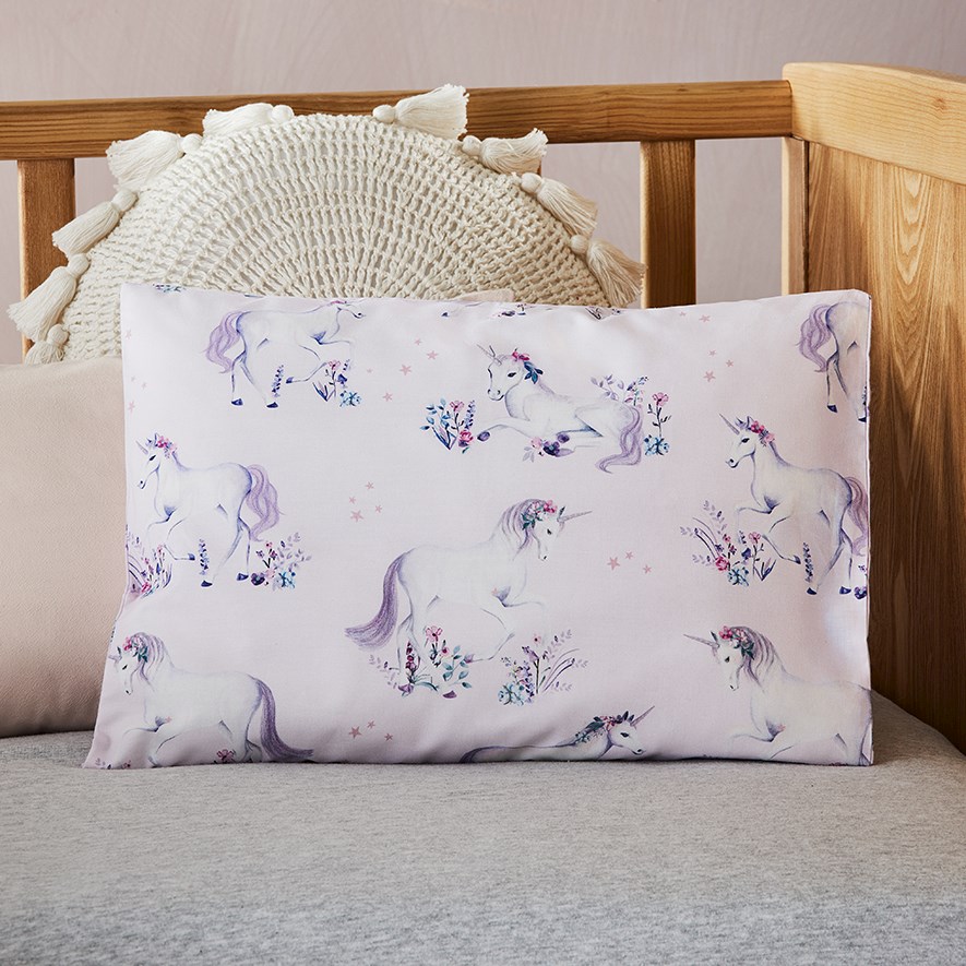 Magical Unicorn Lilac Cot Quilt Cover Set Adairs