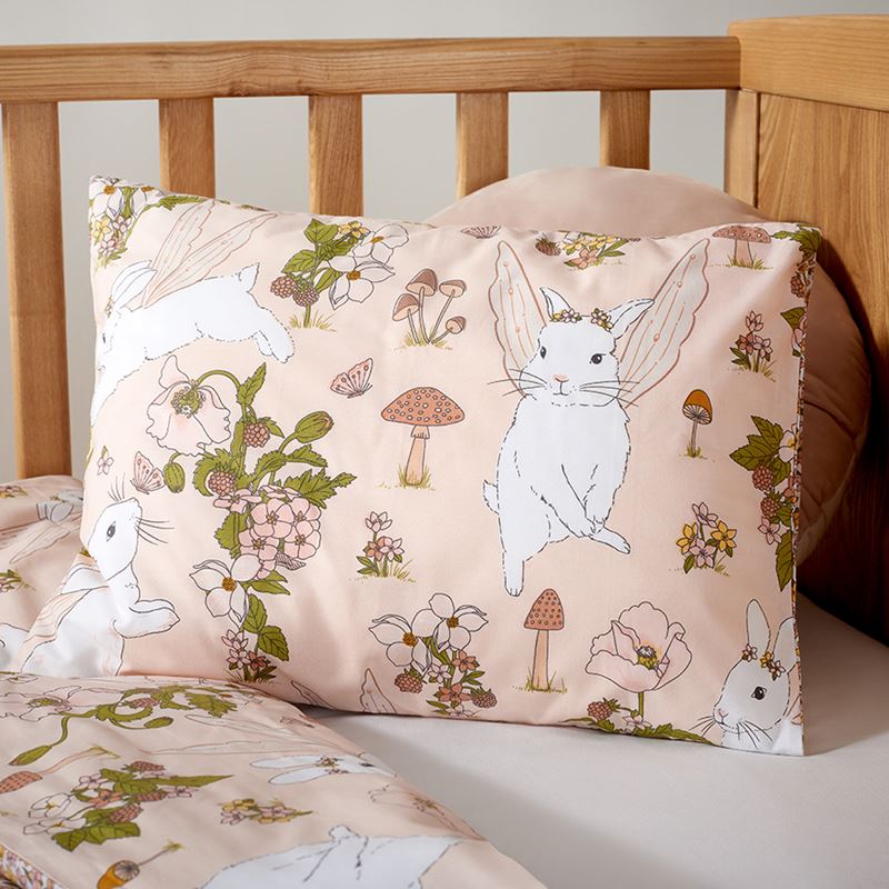 Fairy Bunny Blush Cot Quilt Cover Set | Adairs