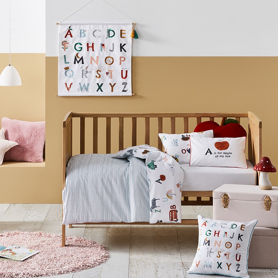 A is for Apple Organic Cotton Cot Quilt Cover Set Adairs