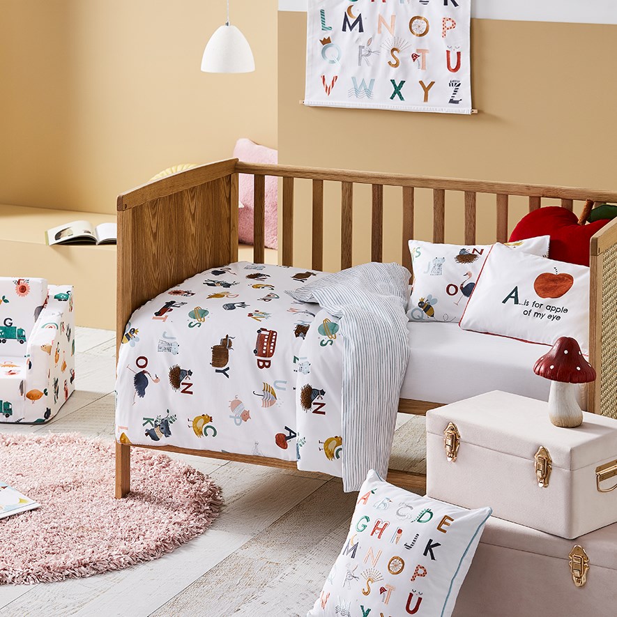 A is for Apple Organic Cotton Cot Quilt Cover Set Adairs