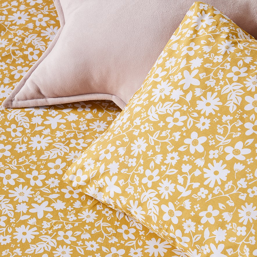 Adairs Kids Harmony Floral Mustard Cot Combo Sheet Set Adairs