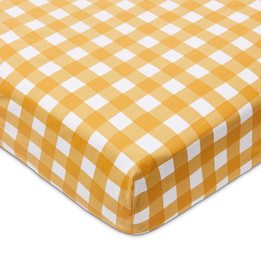Harlequin Check Mustard Organic Cotton Sheets 2 Pack Adairs