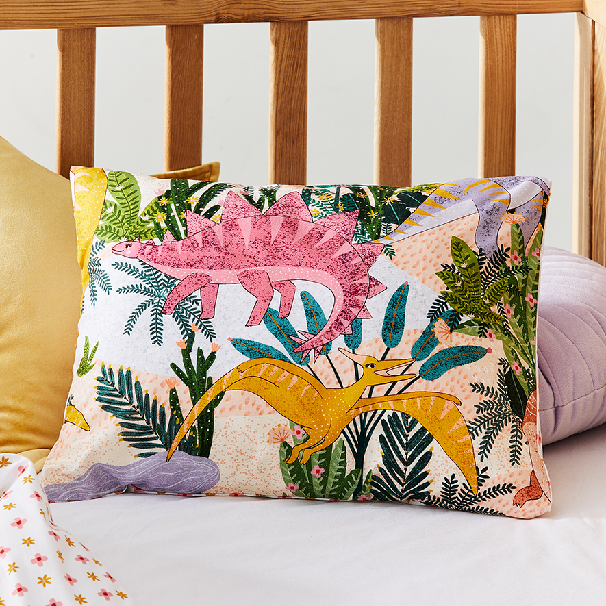 Dotty Dino Multi Cot Quilt Cover Set Adairs